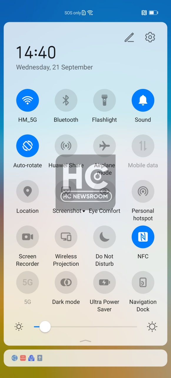 emui 11 quick settings