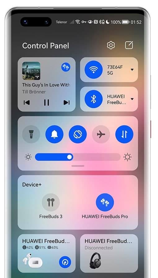 EMUI 12 control panel