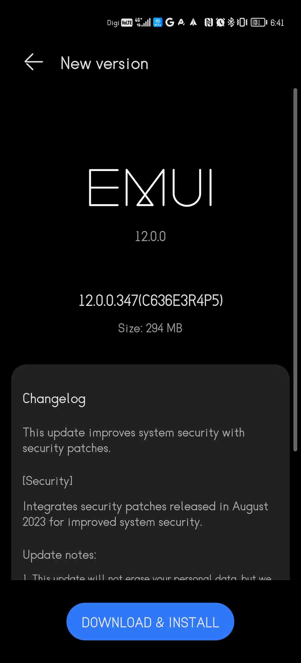 Huawei Mate 40 Pro August 2023 update